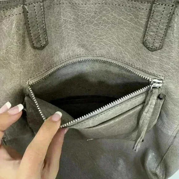 Day and Mood Heather Tote Gray Suede Leather Anthropologie Patchwork Medium Boho - Picture 4 of 14